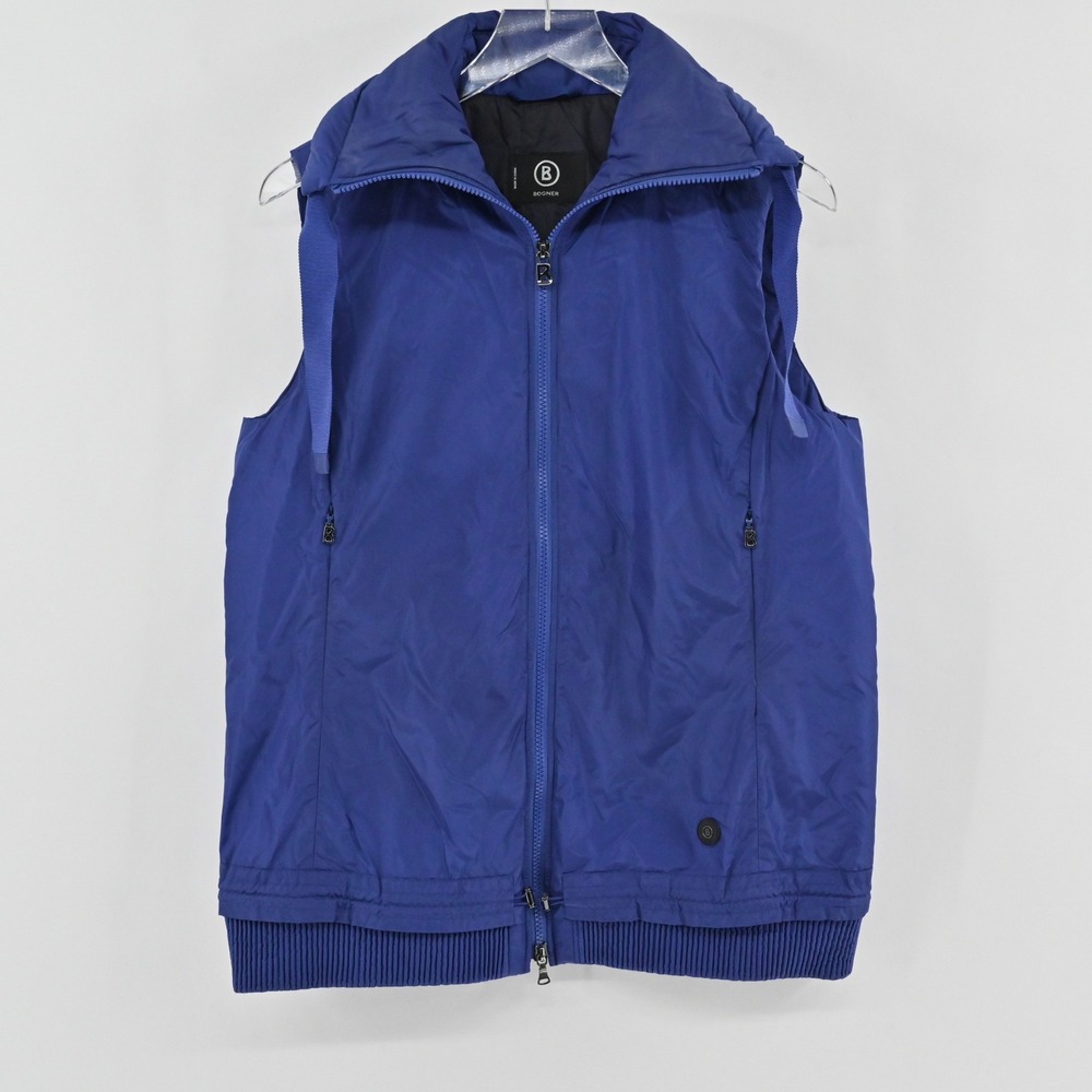 Bogner Puffer Vest Womens Size 10 Blue Full Zip Quilted Ski Gorpcore Sleeveless
